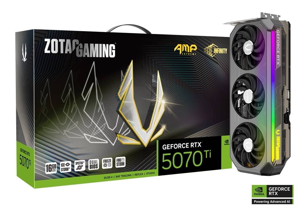 Zotac RTX 5070 Ti AMP Extreme Infinity 16GB GDDR7 Graphics Card