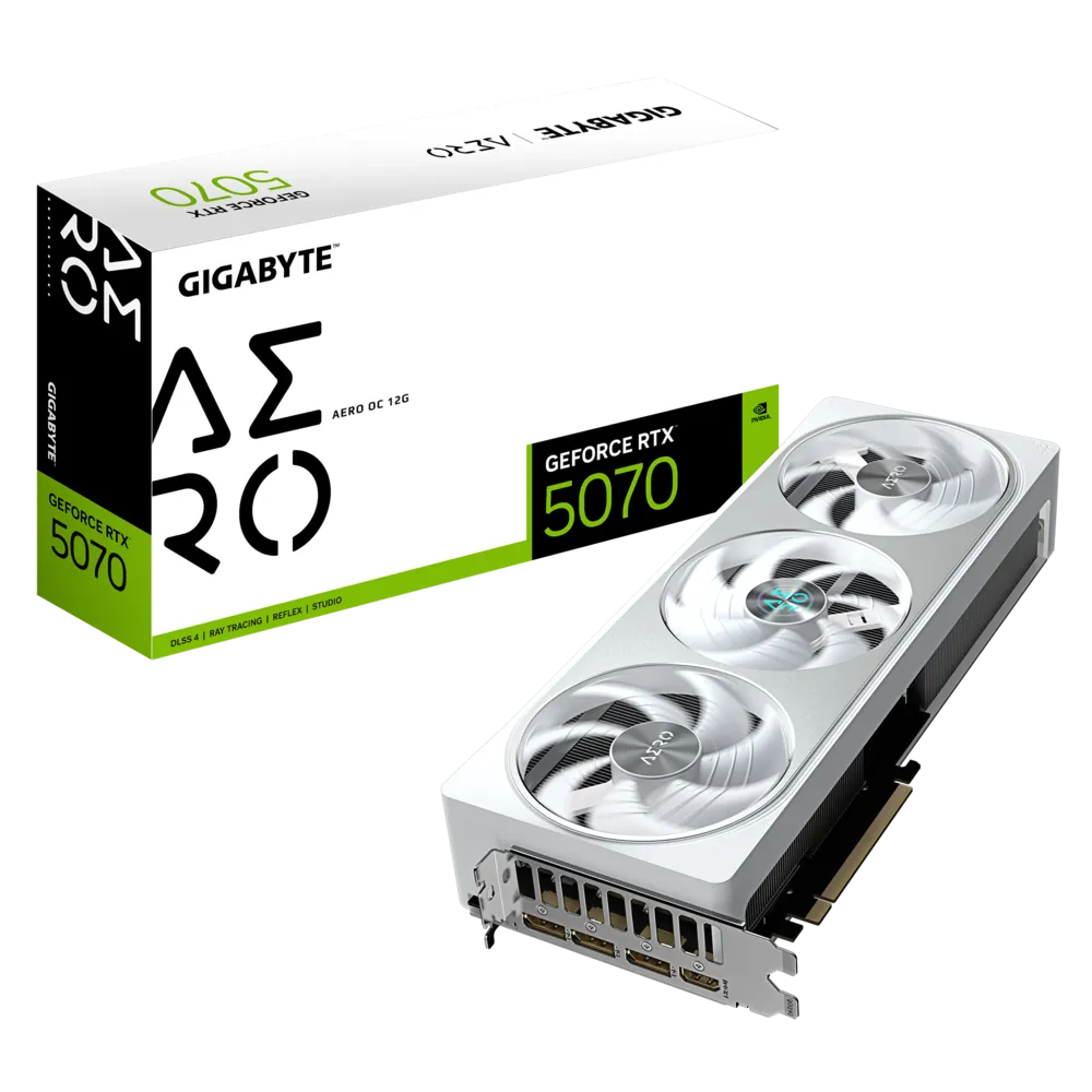 Gigabyte RTX 5070 Aero OC 12GB GDDR7 Graphics Card (White)