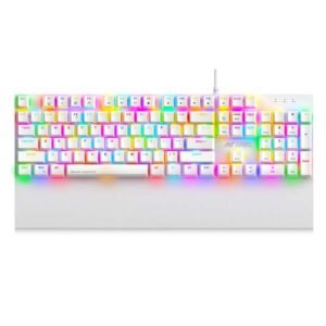 Ant Esports MK4100 RGB Mechanical Wired Gaming Keyboard with Hot-Swappable Per-Key RGB (Brown Outemu Switches) (White)