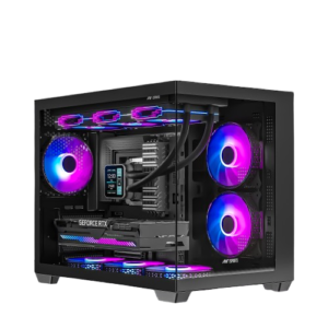 Ant Esports Crystal X6 Mini, 6 ARGB Fans, M-ATX Mid-Tower Cabinet (Black)