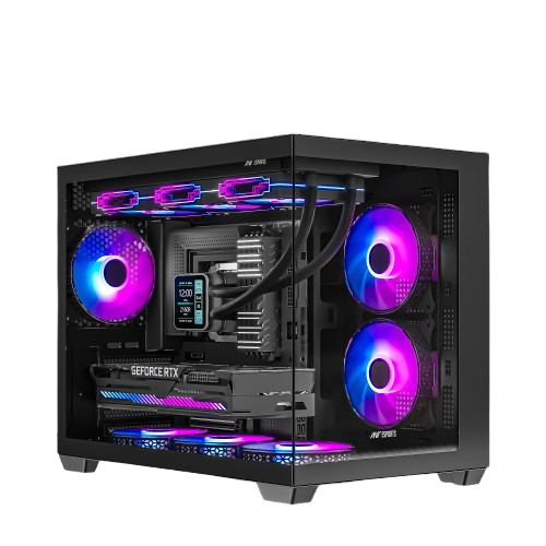 Ant Esports Crystal X6 Mini, 6 ARGB Fans, M-ATX Mid-Tower Cabinet (Black)
