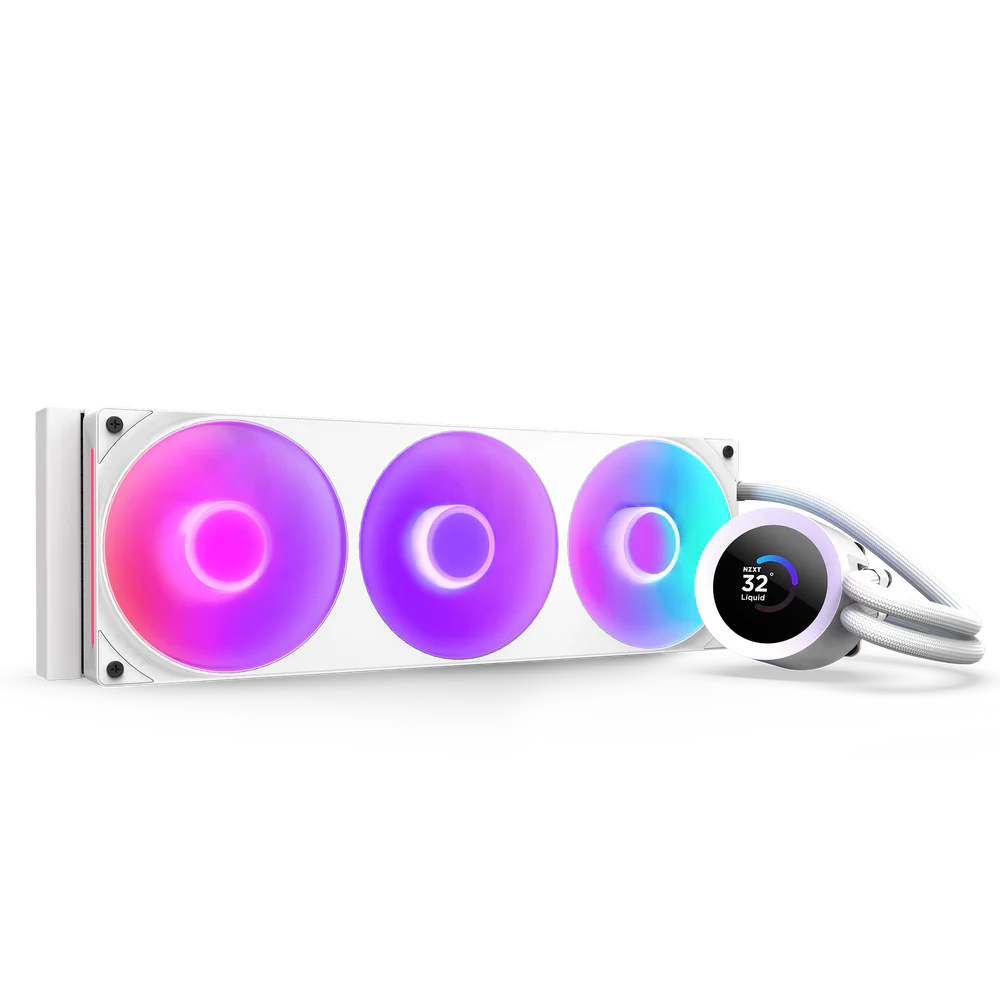NZXT Kraken Plus 360 RGB with LCD Display Liquid Cooler (White)