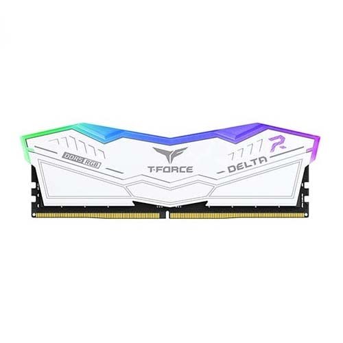 TeamGroup T-Force Delta RGB 16GB (16GBx1) DDR5 CL38 6000MHz RAM (White)