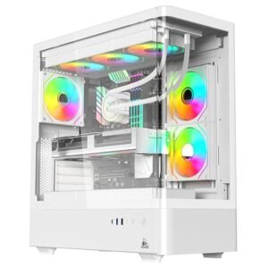 TAG Gamerz Aurora, 6 ARGB Fans, ATX Mid-Tower Cabinet (White)