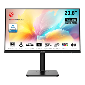 MSI Modern MD2412P | 24 Inch 1080p FHD 100Hz IPS USB Type-C Adjustable Stand (Black)